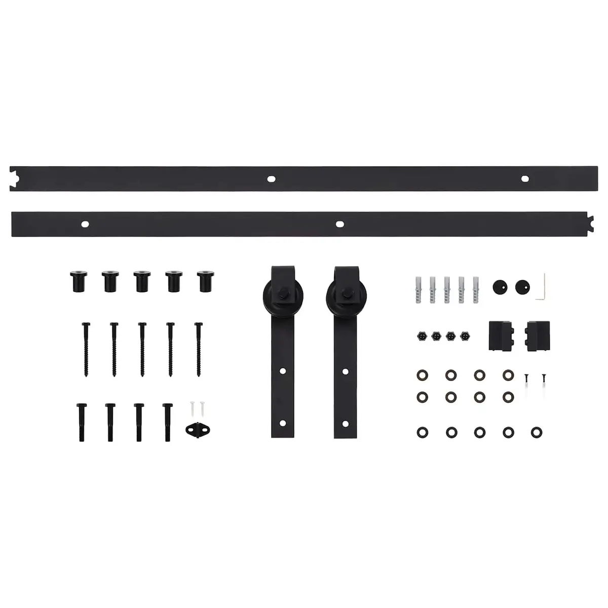 Sliding Door Solid Pine Wood Natural Black 85 x 210 cm Modern Space-Saving Room