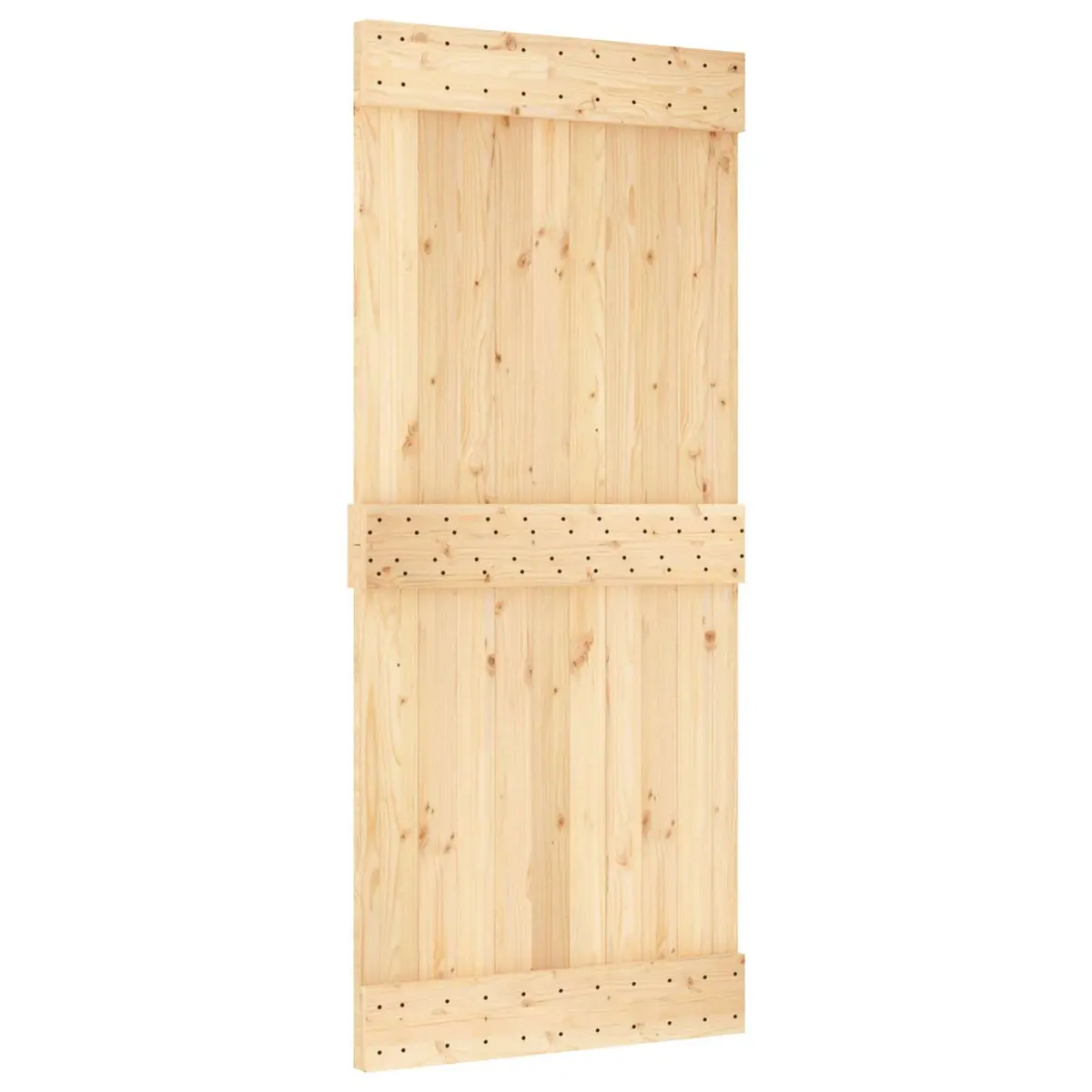 Sliding Door Brown 90x210cm Modern Space-Saving Pine Wood Interior