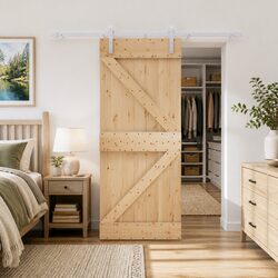 Concise Sliding Door 85 x 210 cm Pine Wood Design
