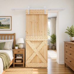 Concise Design: Solid Pine Sliding Door 80x210cm