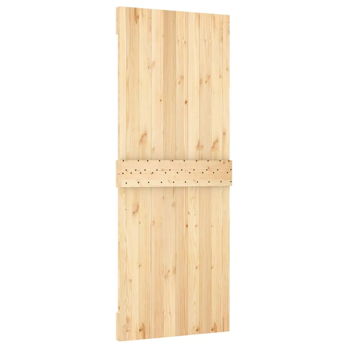Sliding Door Natural Wood Brown 80 x 210 cm Modern Interior Space-Saving Room