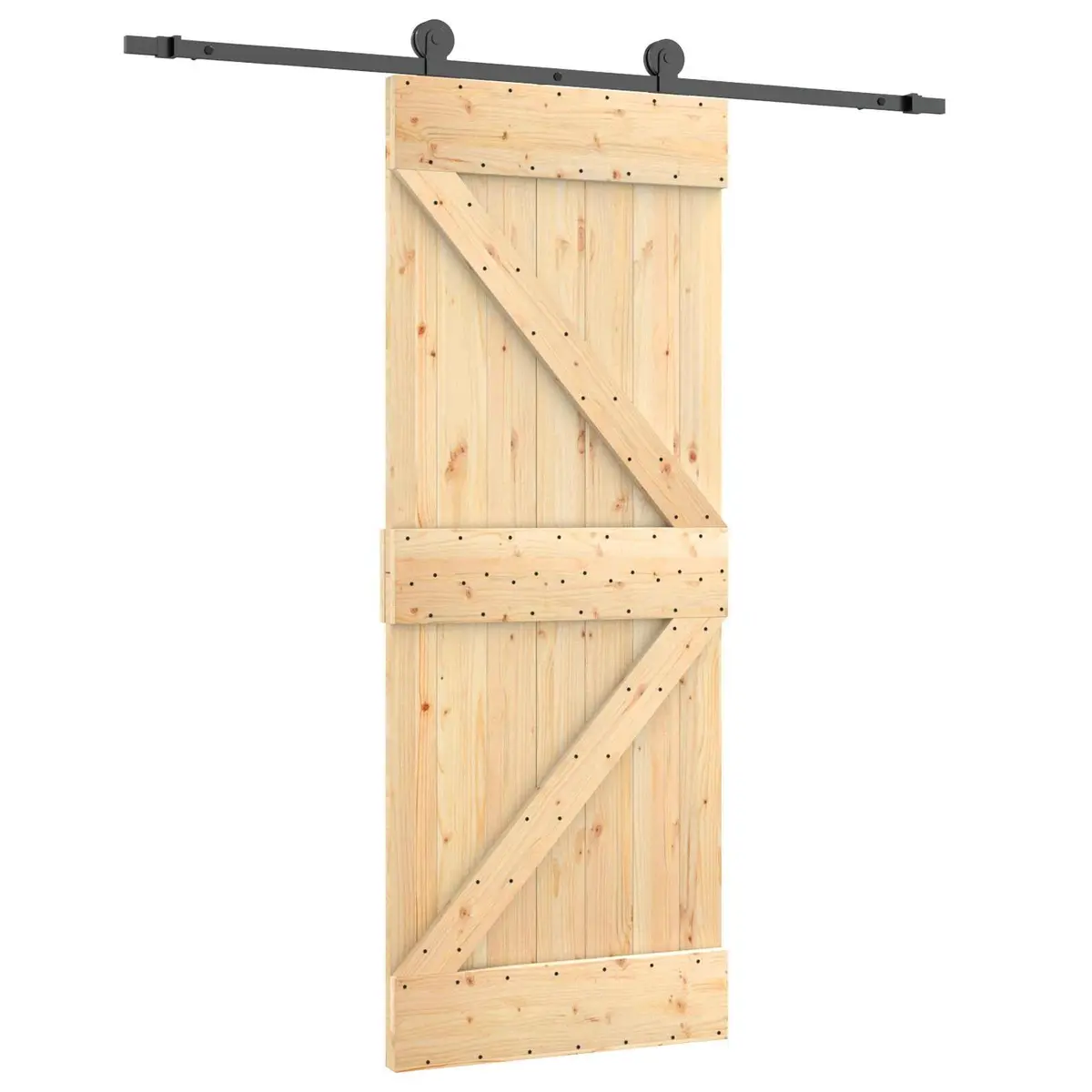 Sliding Door Brown 70x210cm Solid Pine Wood Space-Saving Room Divider