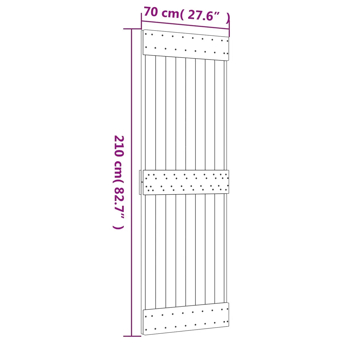 Sliding Door Brown 70x210cm Solid Pine Wood Modern Room Divider