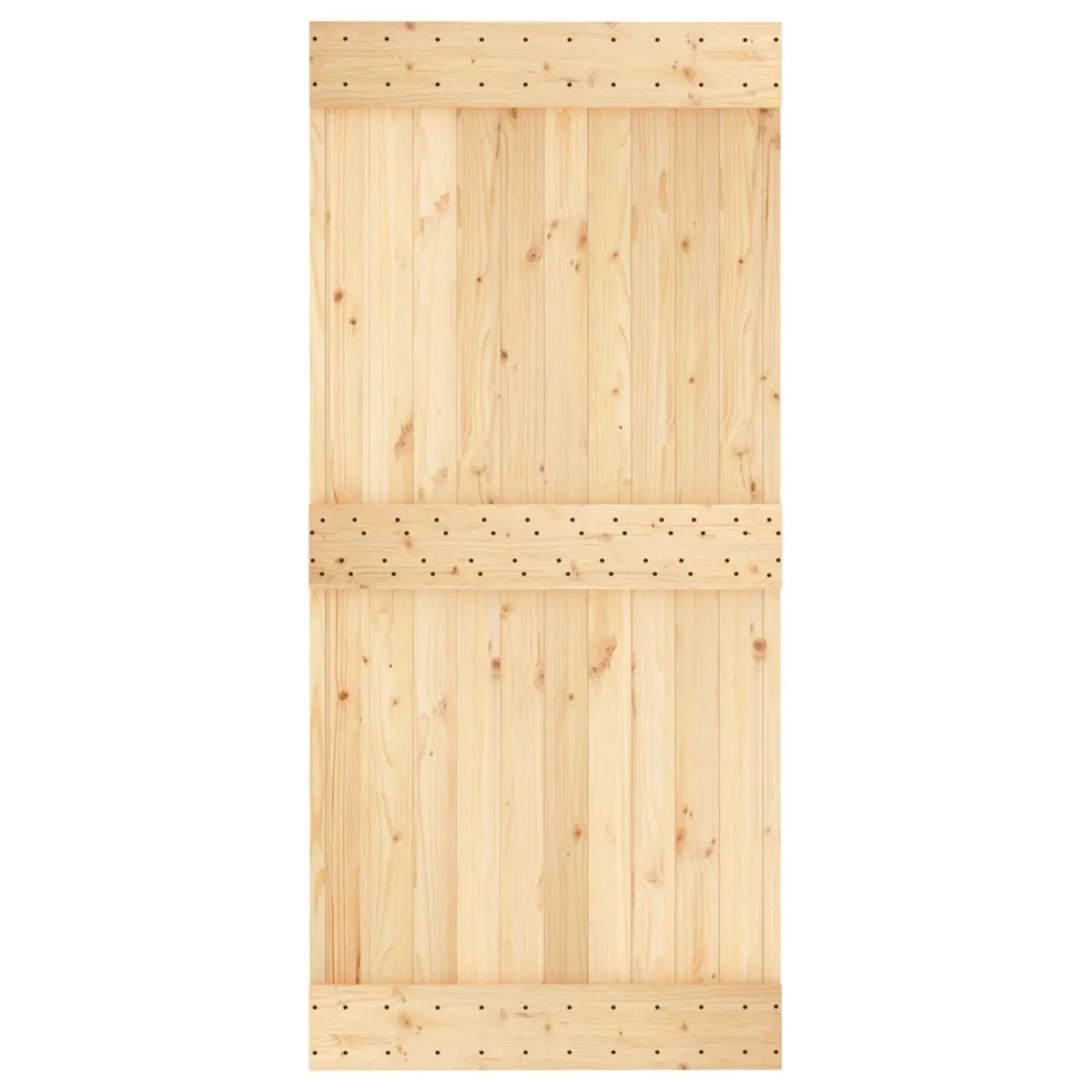 Solid Pine Wood Sliding Door Modern Space-Saving Interior Design 95x210cm