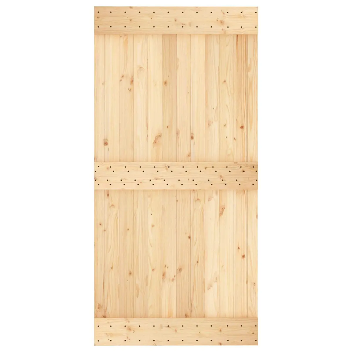 Sliding Door Solid Pine Wood Natural Brown Black Modern Space-Saving Room