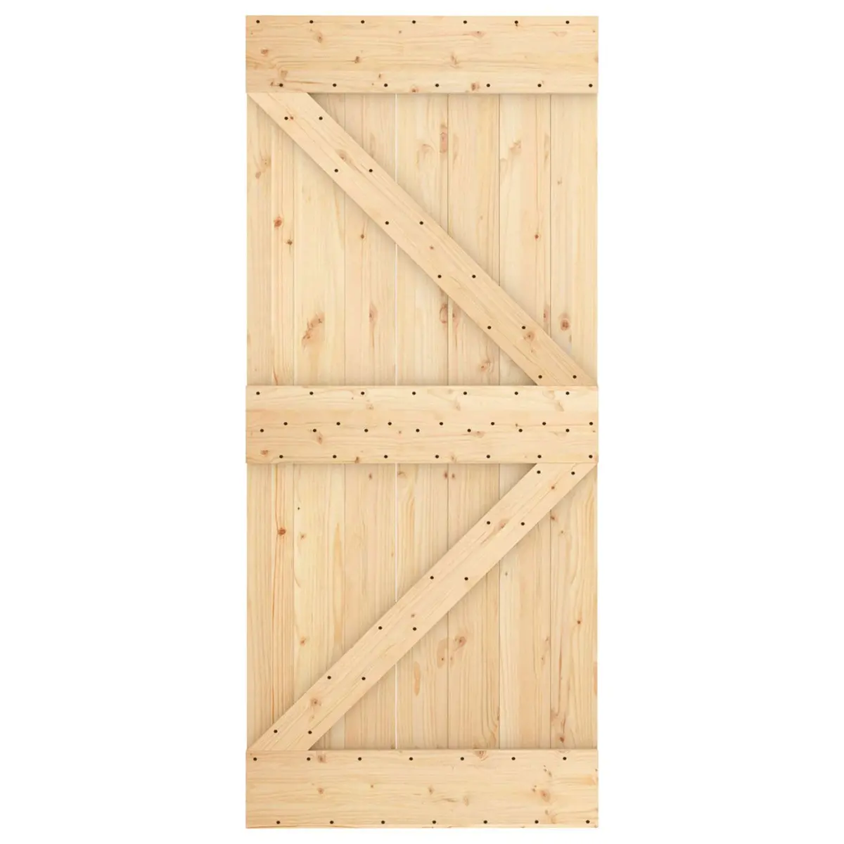 Sliding Door Solid Pine Wood Natural White Modern Room Divider Space Saving
