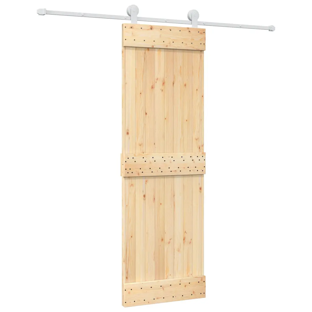 Sliding Door Natural White 70 x 210 cm Solid Pine Wood Modern Room Divider
