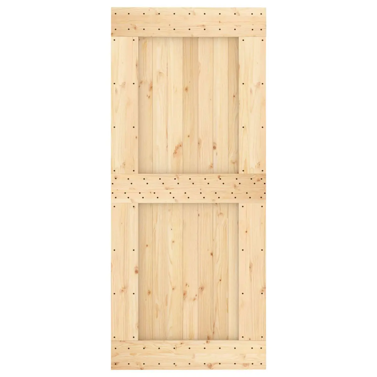Sliding Door Brown 90 x 210 cm Solid Pine Wood Modern Interior Room