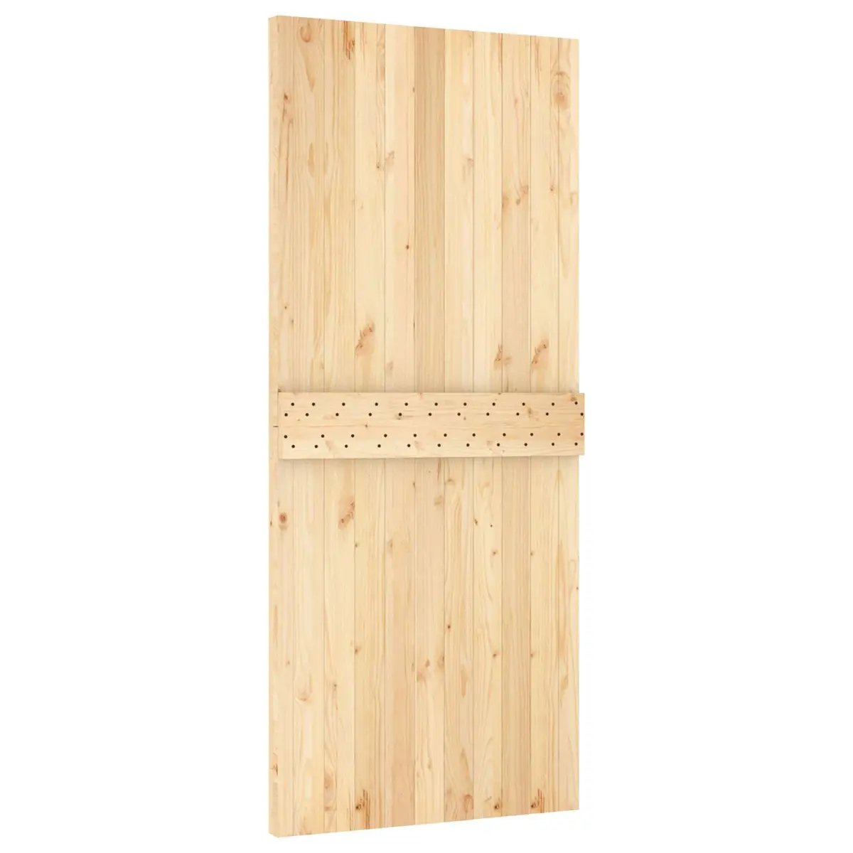 Sliding Door Brown 90 x 210 cm Solid Pine Wood Modern Interior Room