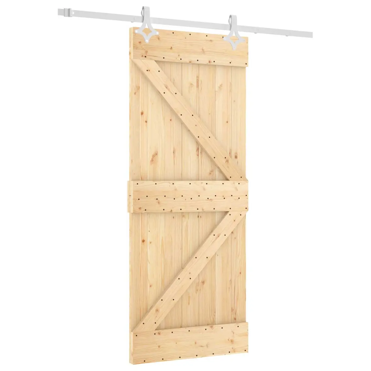 Sliding Door Natural White 85 x 210 cm Solid Pine Wood Room Divider