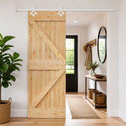 Sliding Door Solid Pine Wood Natural White 80 x 210 cm Modern Room Divider
