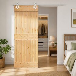 Pine Wood Sliding Door, Efficient 70 x 210 cm Size
