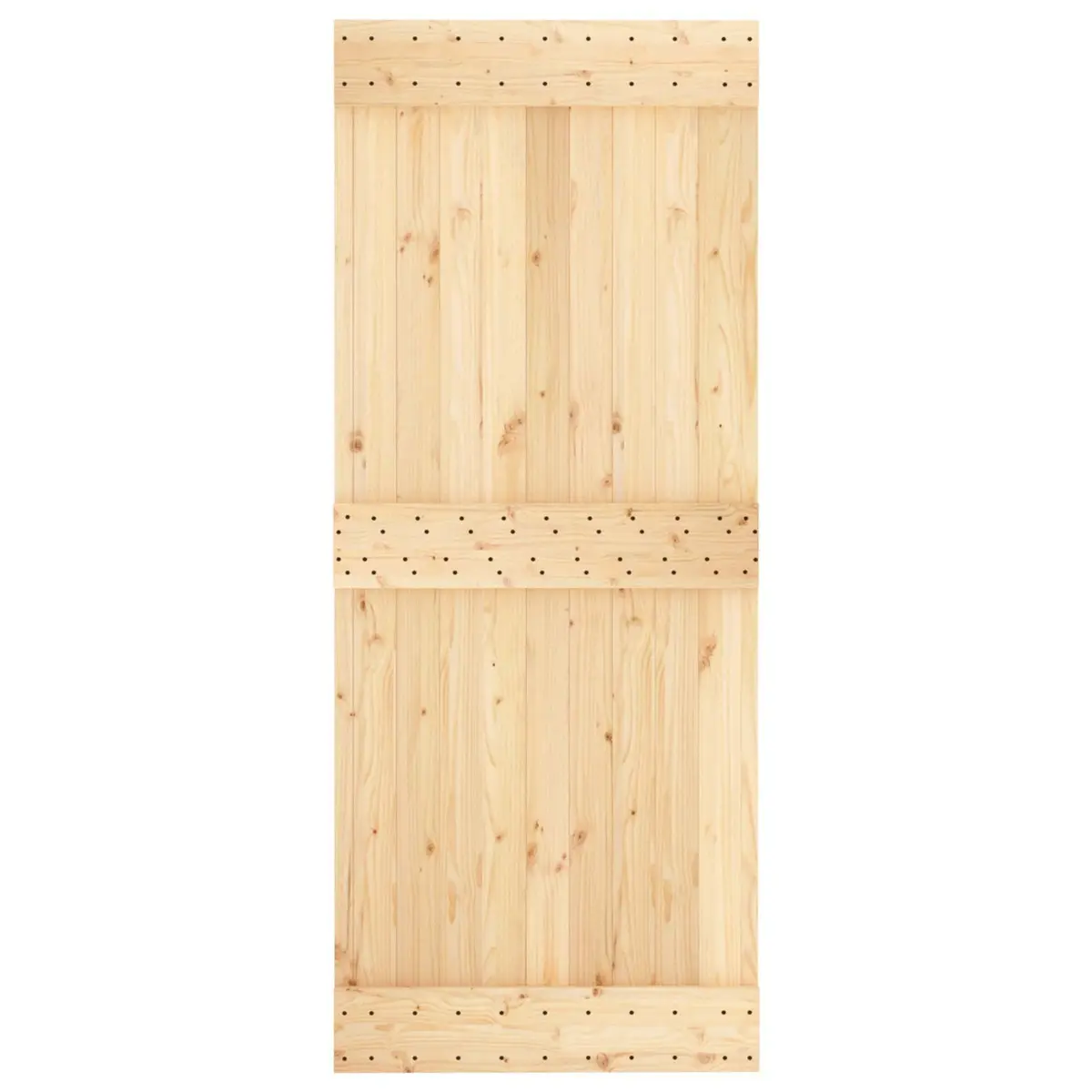 Sliding Door Natural White 85 x 210 cm Solid Pine Wood Space-Saving Interior