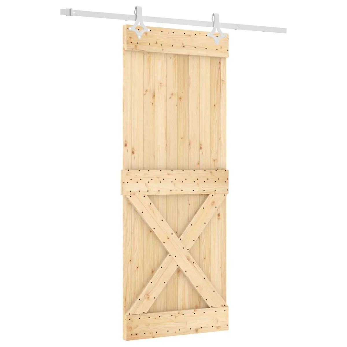 Sliding Door Natural White 80x210cm Solid Pine Wood Modern Interior Room Divider
