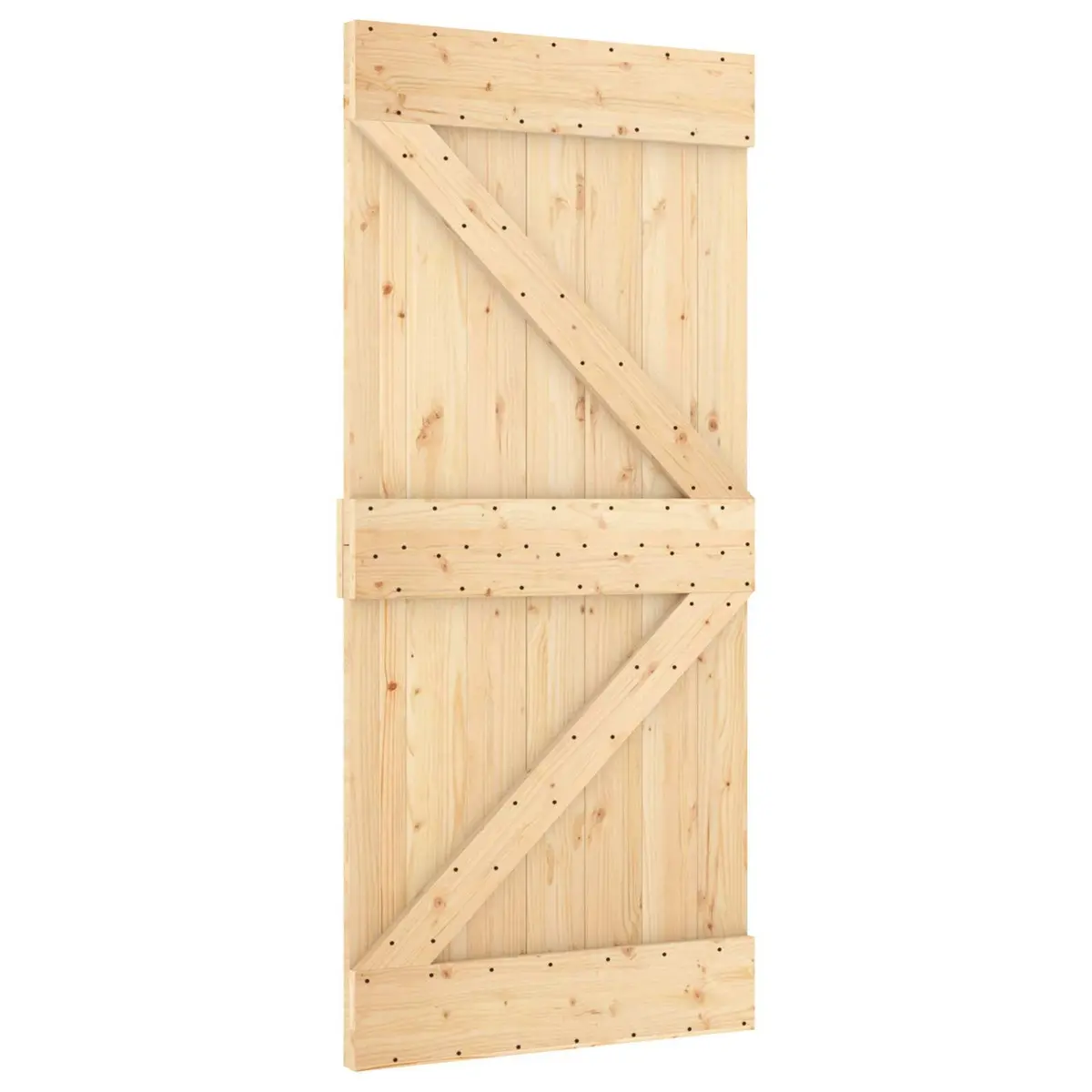 Sliding Door Natural White Pine Wood 100 x 210 cm Space-Saving Room Divider