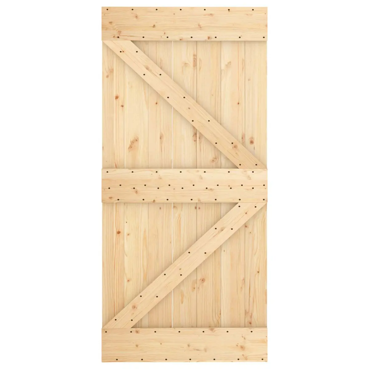 Sliding Door Natural White Pine Wood 100 x 210 cm Space-Saving Room Divider