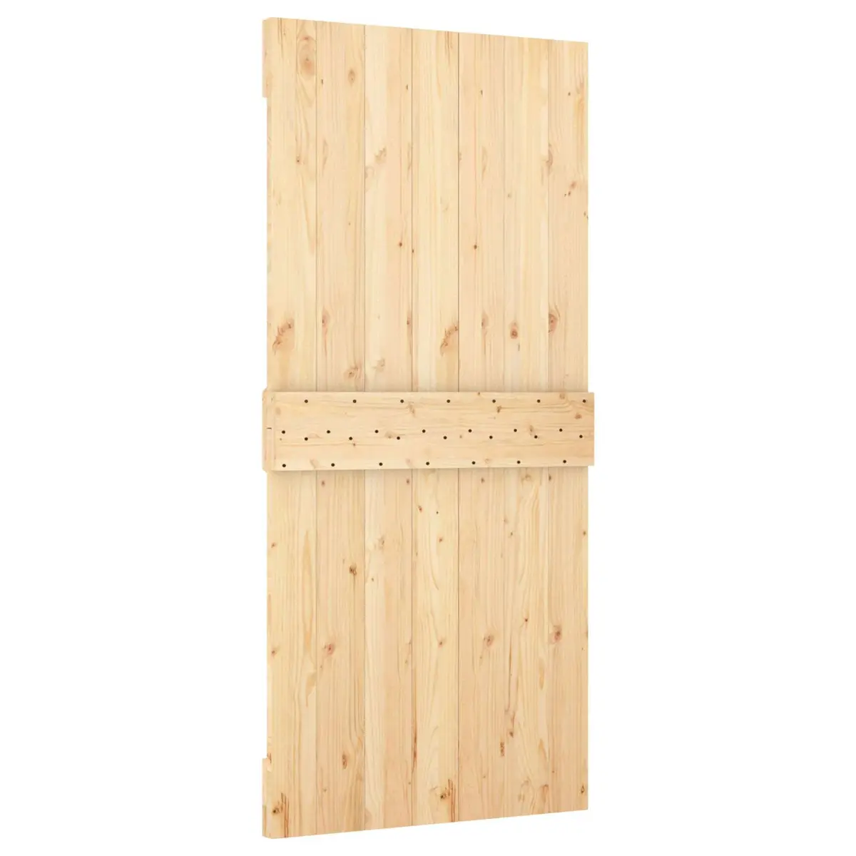 Sliding Door Natural White Pine Wood 100 x 210 cm Space-Saving Room Divider