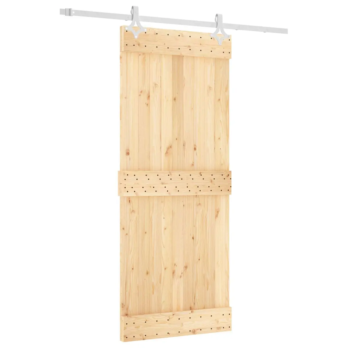 Sliding Door Natural White 85 x 210 cm Solid Pine Wood Modern Room Divider