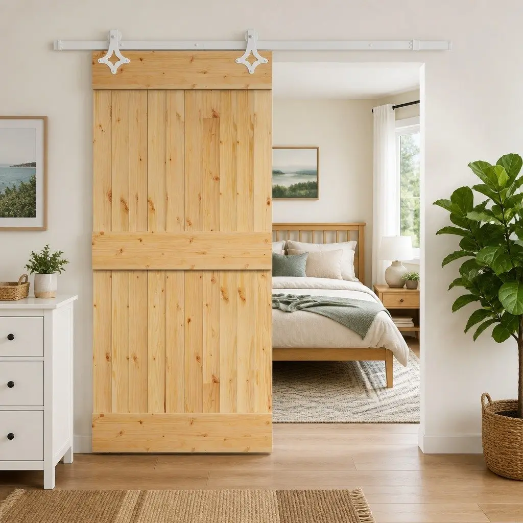 Sliding Door 90x210cm with Pine Finish