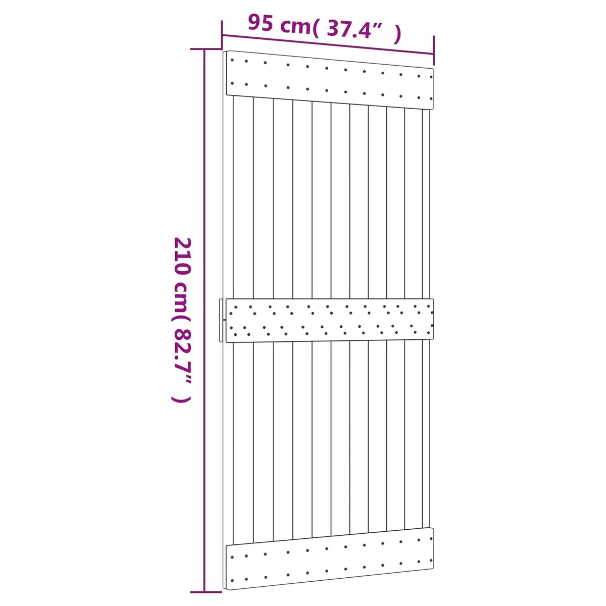 Sliding Door Solid Pine Wood Natural White 95x210cm Modern Room Divider