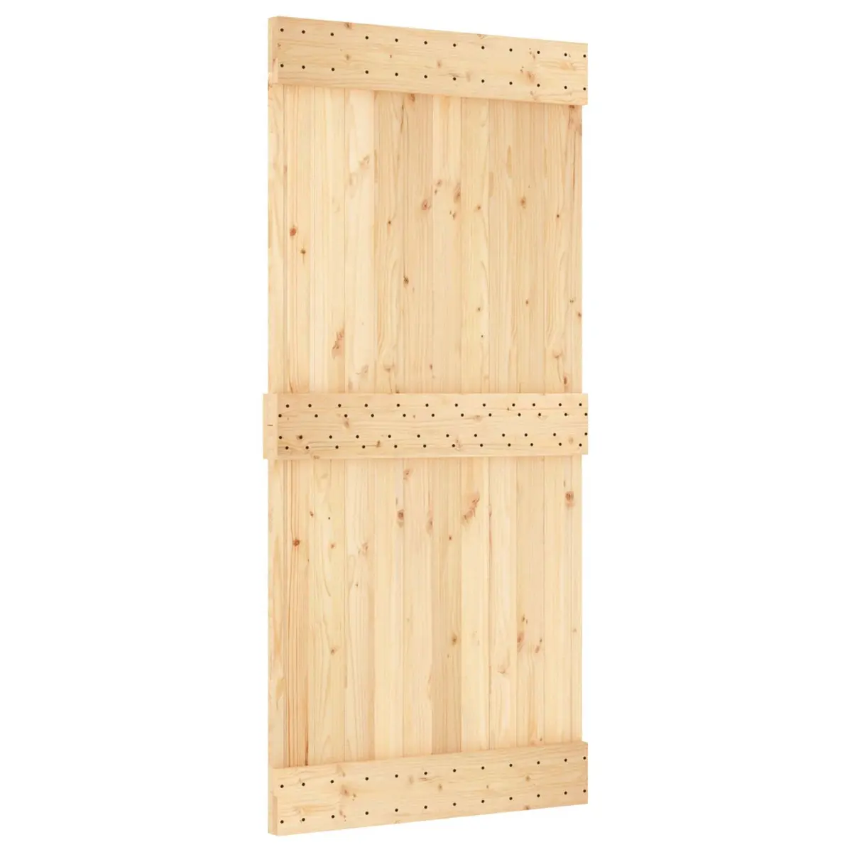 Sliding Door Solid Pine Wood Natural White 95x210cm Modern Room Divider