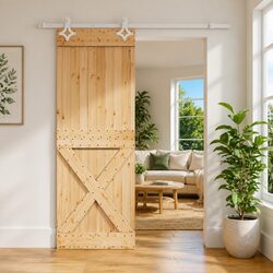 Natural White Pine Sliding Door, 80 x 210 cm - Simple and Stylish