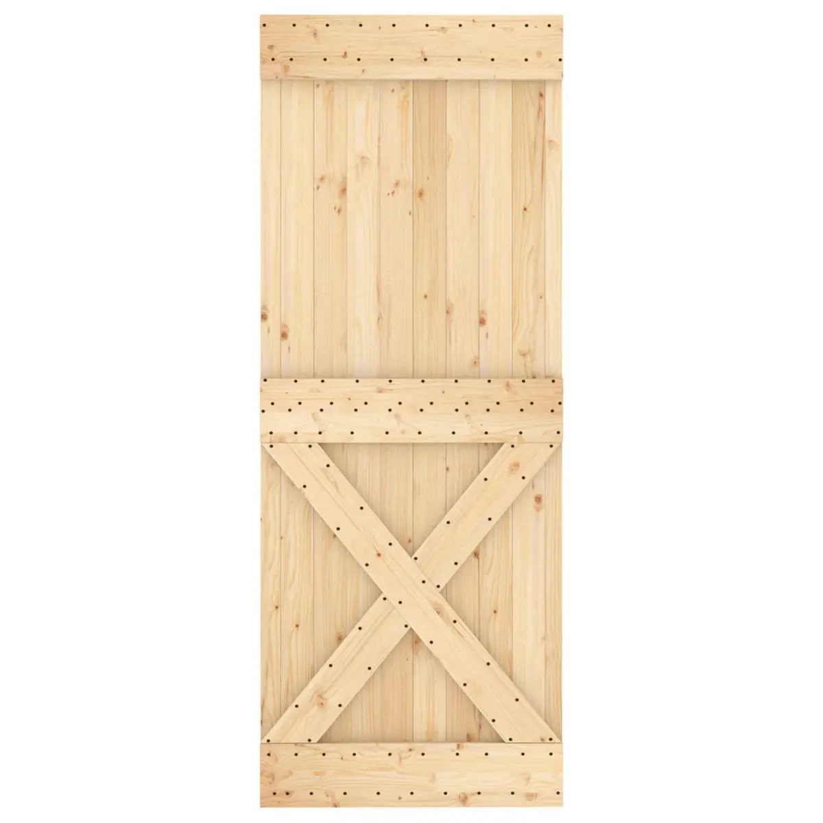 Sliding Door Natural White 80 x 210 cm Pine Wood Interior Room Divider
