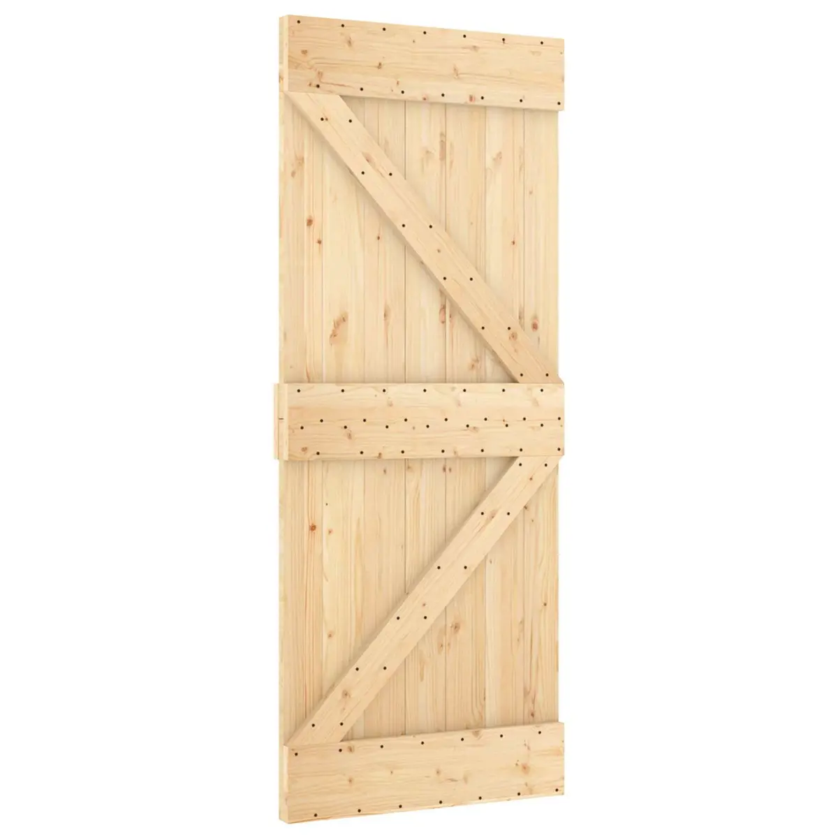 Sliding Door Natural White 85 x 210 cm Solid Pine Wood Modern Interior Room