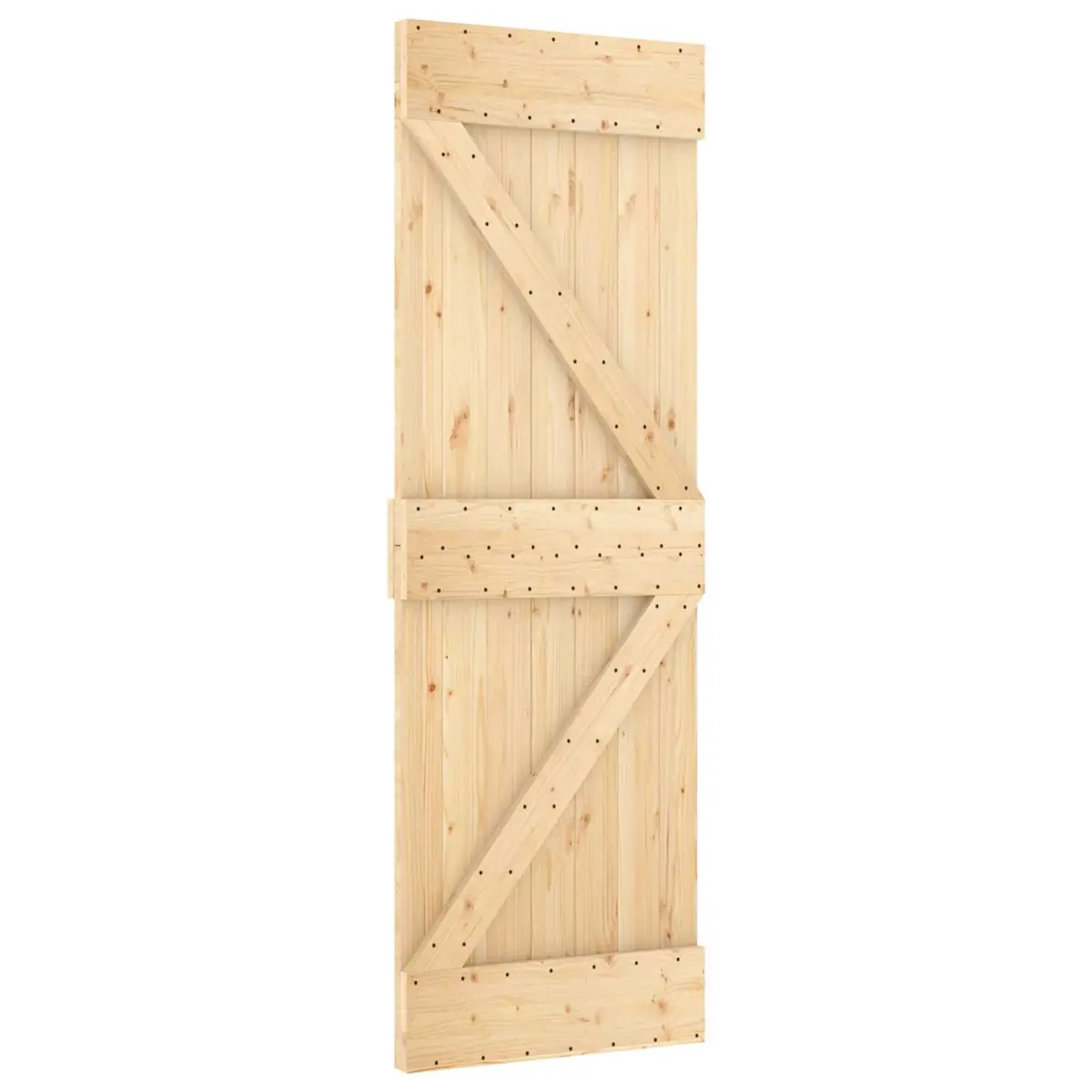 Sliding Door Brown 70 x 210 cm Solid Pine Wood Space-Saving Modern Room Divider