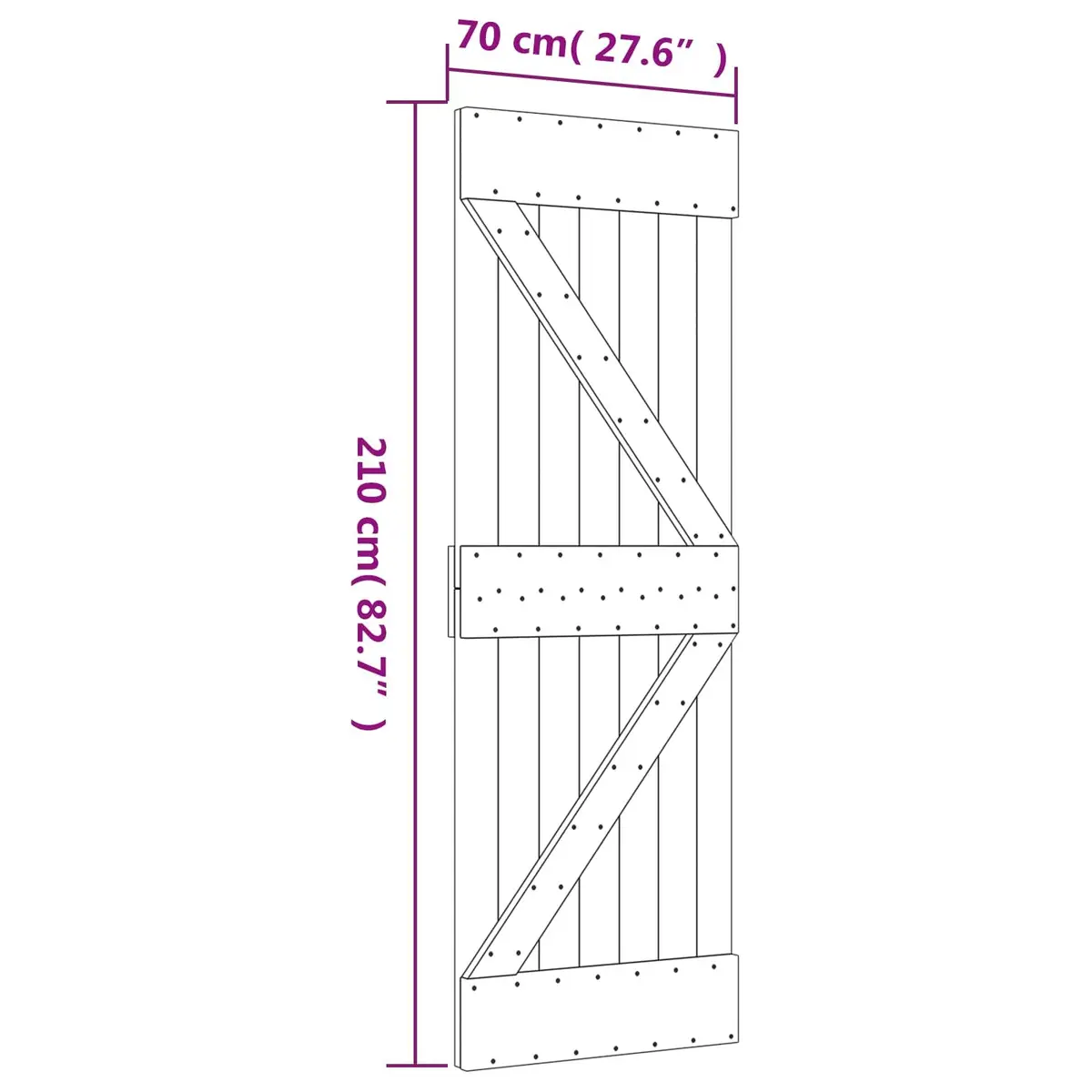 Sliding Door Natural Wood 70 x 210 cm Modern Space-Saving Interior Divider