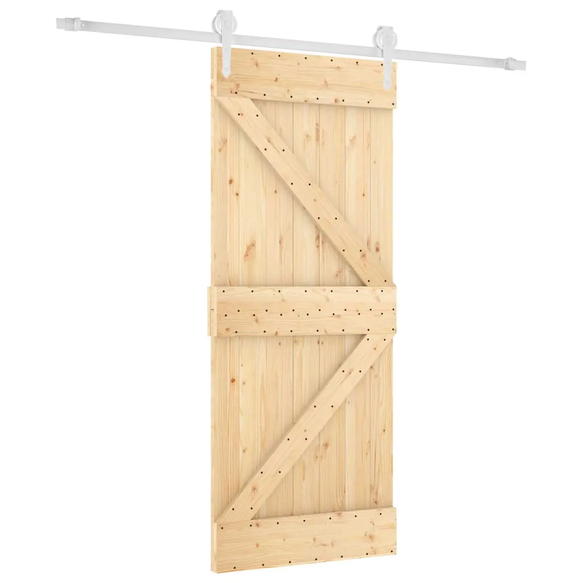 Sliding Door Natural White 85 x 210 cm Solid Pine Wood Modern Room Divider