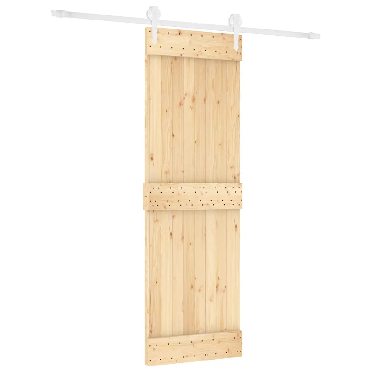 Sliding Door Brown 70 x 210 cm Solid Pine Wood Modern Room Divider