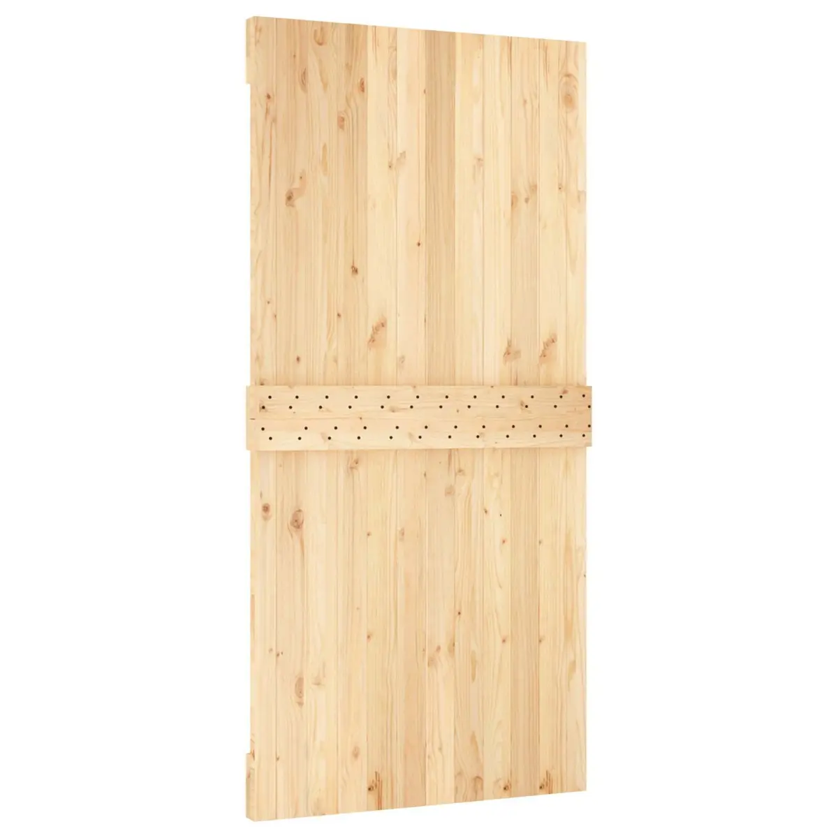 Sliding Door Natural White 100 x 210 cm Solid Pine Wood Modern Space-Saving