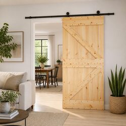 Compact Brown Sliding Door with Smooth Operation
