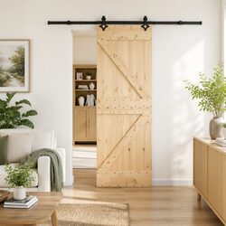 Concise Sliding Door 70x210cm, Solid Pine & Steel Track