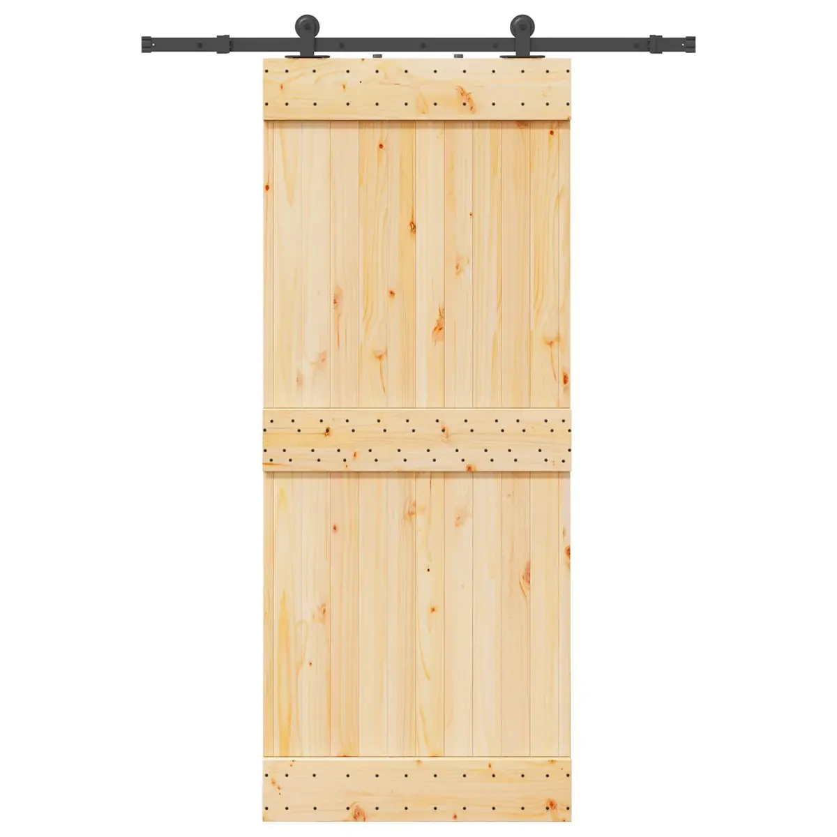 Sliding Door Brown Black 85 x 210 cm Modern Style Space-Saving Room Divider