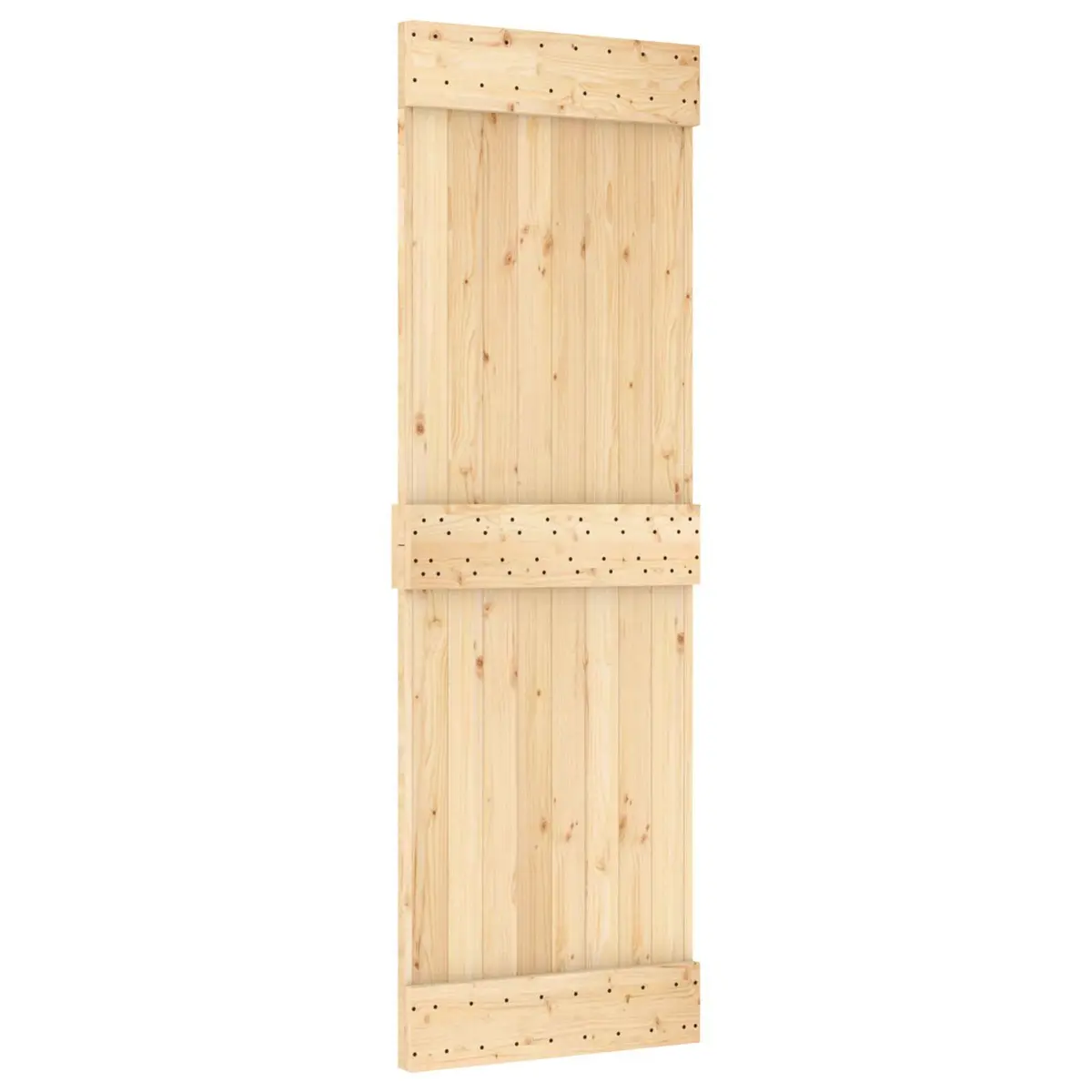 Sliding Door Modern Design Natural Pine Wood Steel Track 70x210cm Space Saving