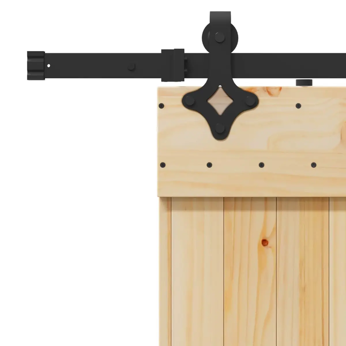 Sliding Door Modern Design Natural Pine Wood Steel Track 70x210cm Space Saving