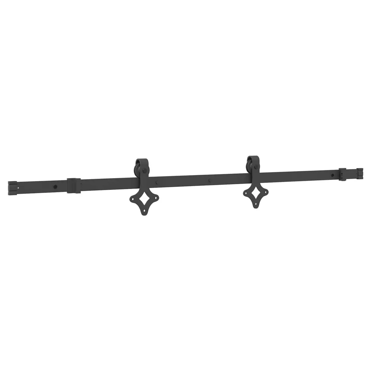 Sliding Door Natural Pine Wood Black Steel Frame 85x210cm Top Track System