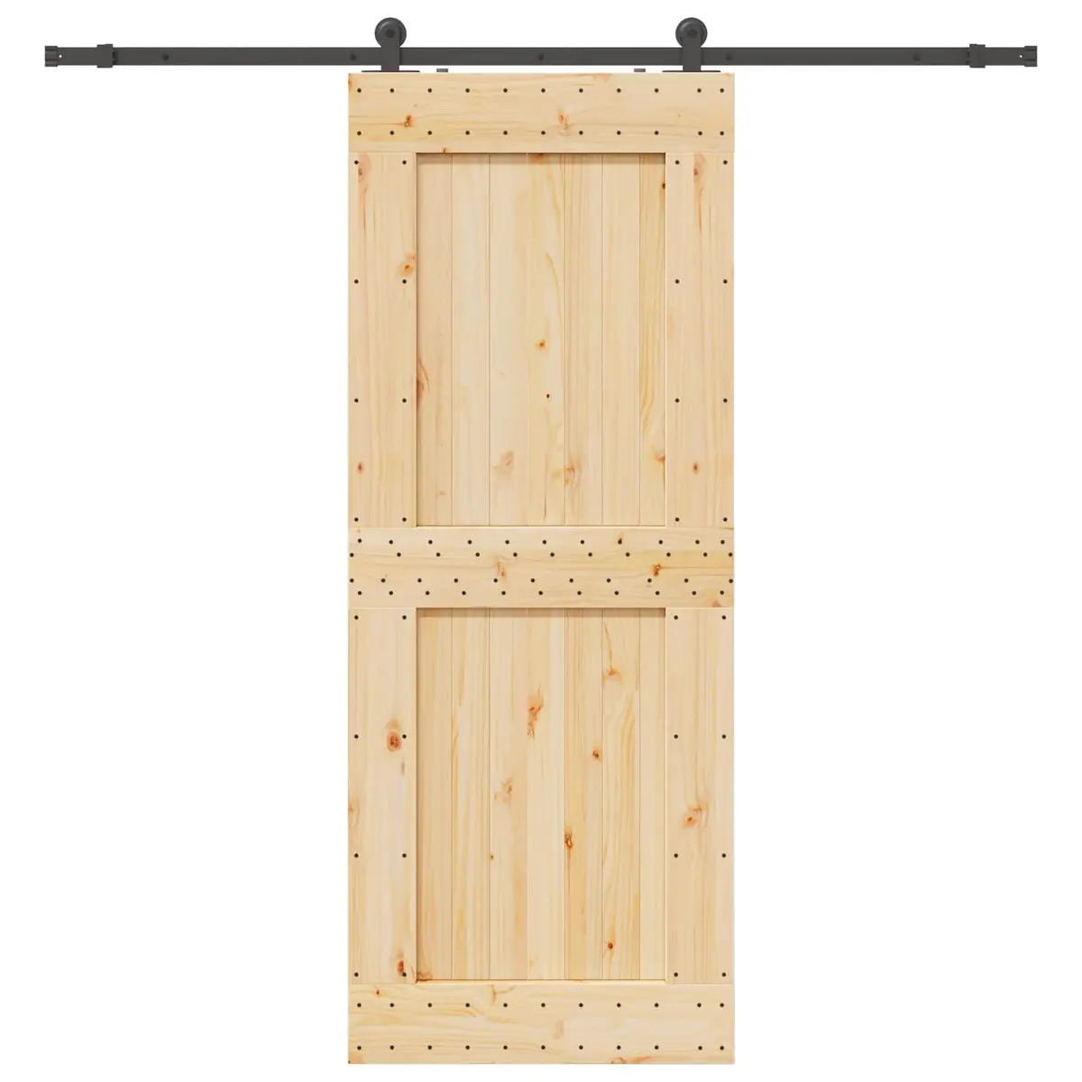 Sliding Door Modern Design Pine Wood Steel Track Space-Saving Room Divider