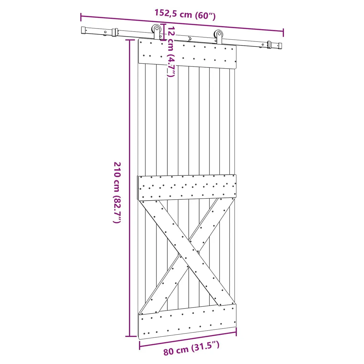 Sliding Door Natural Pine Wood Black Steel Frame Space-Saving Modern Design