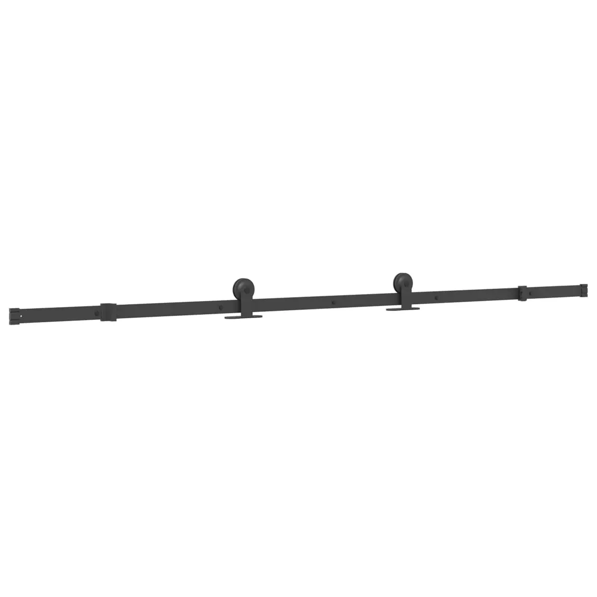 Sliding Door Natural Wood Black Track Modern Space-Saving Room Divider 80x210cm
