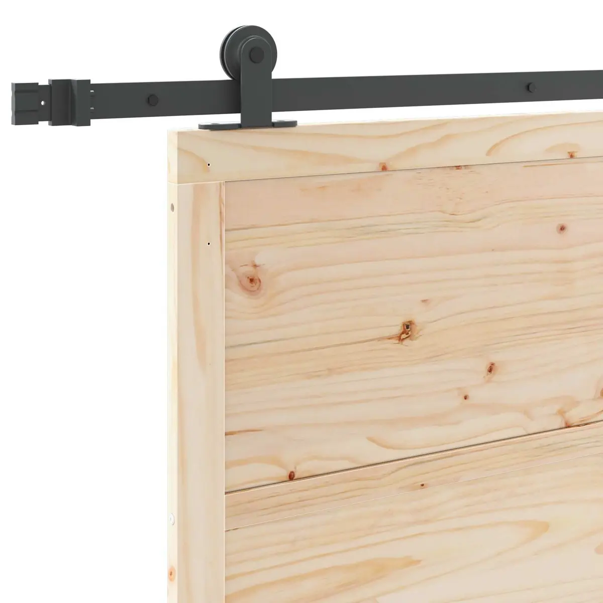 Sliding Door 80 x 208 cm Natural Solid Pine Wood Space-Saving Interior Door