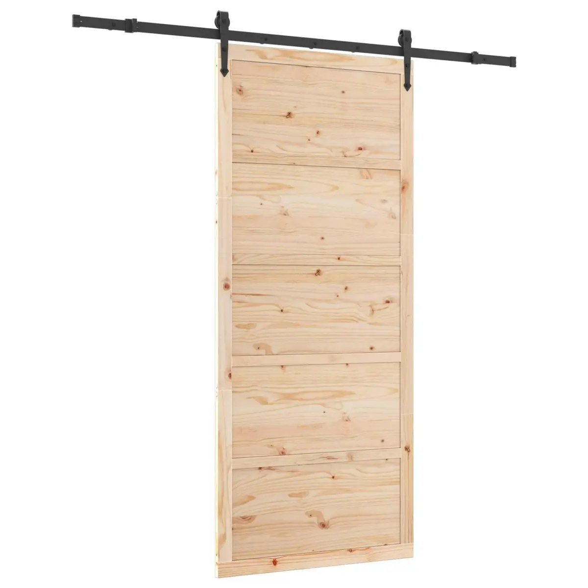 Sliding Door 80 x 208 cm Solid Pine Wood Natural Brown Modern Room Divider