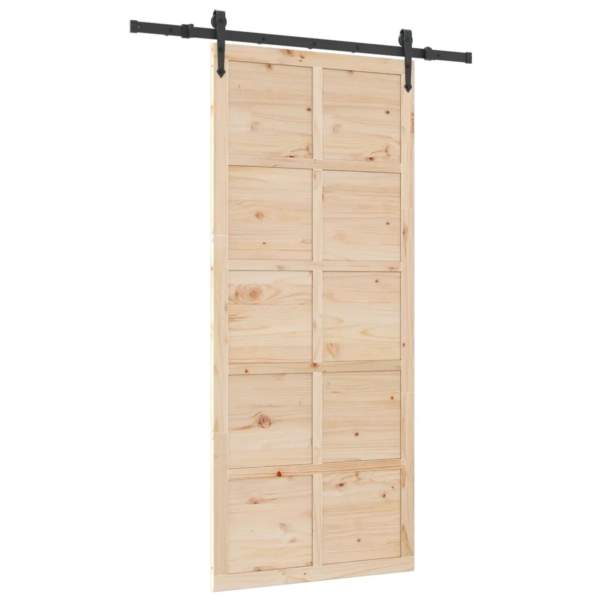 Sliding Door Natural Solid Pine Wood 80 x 208 cm Modern Interior Room Divider