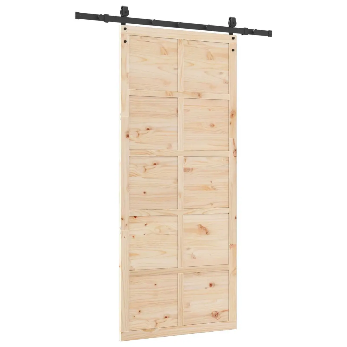 Sliding Door Natural Solid Pine Wood 80 x 208 cm Modern Interior Room Divider