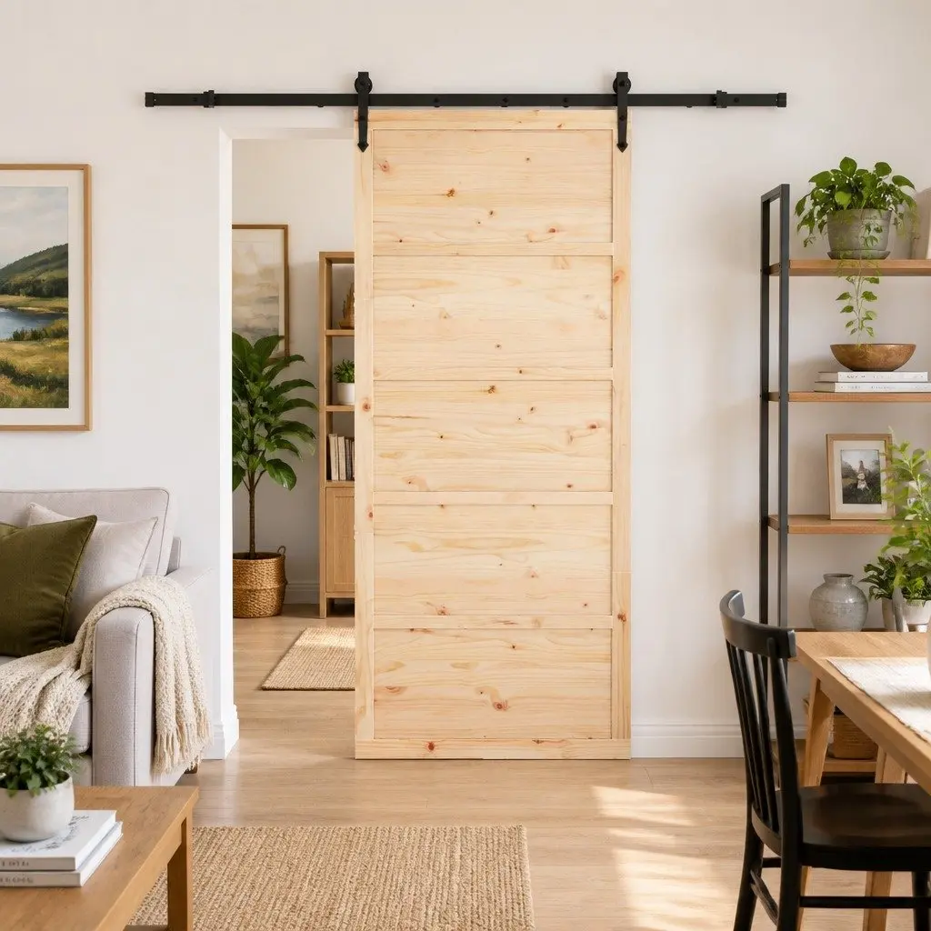 Sliding Door 80 x 208 cm in Solid Pine Wood