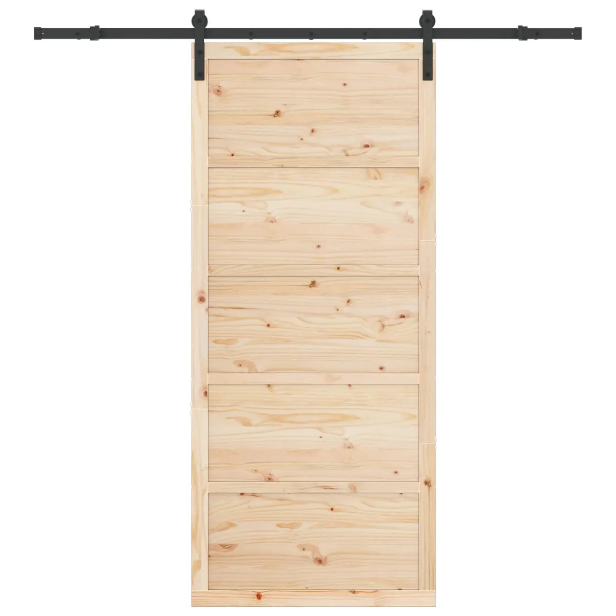 Sliding Door Brown 100 x 208 cm Solid Pine Wood Modern Interior Room Divider