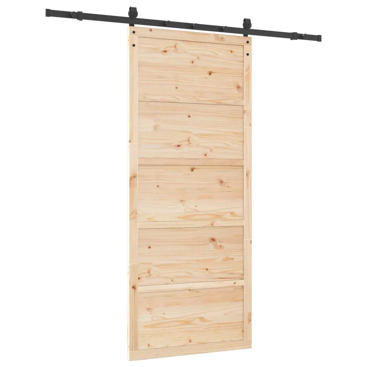 Sliding Door Brown 90 x 208 cm Solid Pine Wood Modern Interior Room Divider