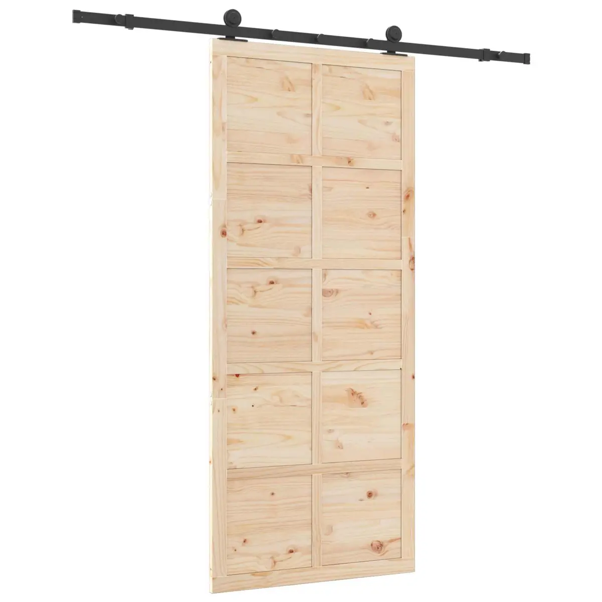 Sliding Door 90 x 208 cm Natural Pine Wood